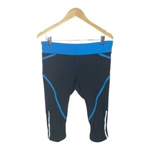 Lululemon Pace Crop High Rise Black and Beach Blanket Blue, Size 12